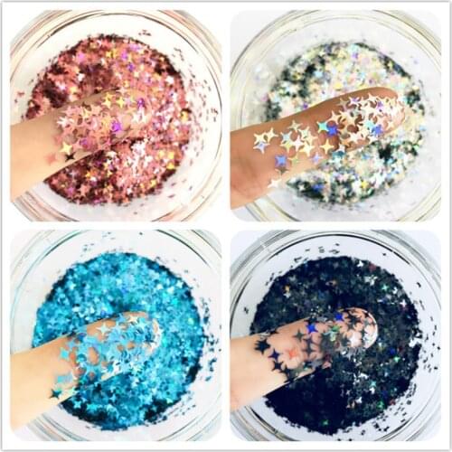 1 Box Four-pointed Star Holographic Nail Art Slices Sequins Ultra-Thin Glitter Confeti Flakes Laser Loose Glitter Cosmetic
