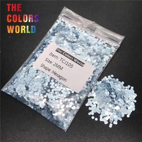 TCJ105 Pearlescent Matte Light Blue Color Hexagon Shape Nail Glitter Nail Art Decorations Makeup Facepaint Manual DIY Accessorie