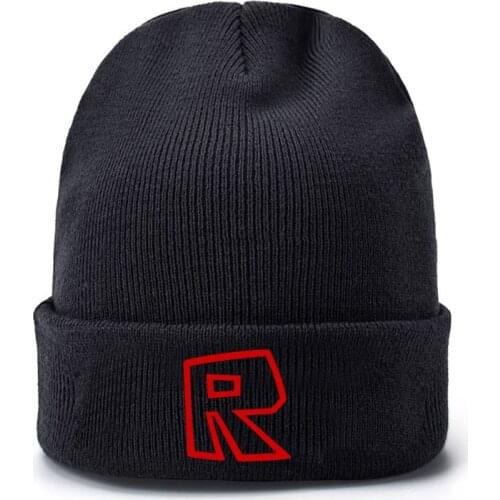 Knitted Beanie Hat Robloxs Women Men Winter Hat Knitted Autumn Hat Outdoor Unisex Ladies Warm Bonnet Cap Korean Black Plush Cap