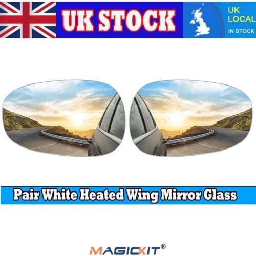 MagicKit Left Right White Heated Rearview Wing Mirror Glass For BMW E82 E88 E90 E91 E92 E93 LCI Facelift 51167252893 51167252894