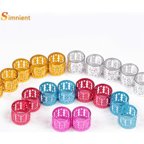 100 Pcs/bag Hair Dread Braids Gold Silver Micro Lock Tube Beads Adjustable 8x9mm Cuffs Clips for African Braids Hair Accessories