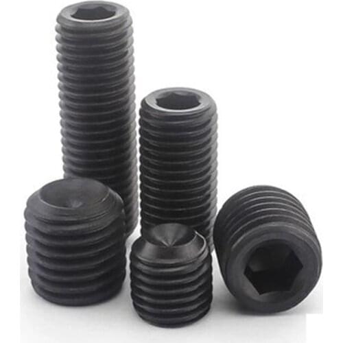 1000Pcs DIN916 M2 M2.5 M3 M4 M5 grade 12.9 hex socket Grub Screws cup point set grub screw