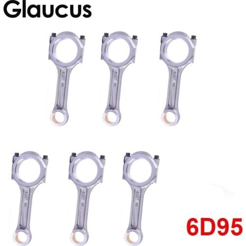 6pcs 6D95 S6D95L engine connecting rod conrod con rod for Komatsu Excavator 6207-31-3101 6207313101 6207 31 3101
