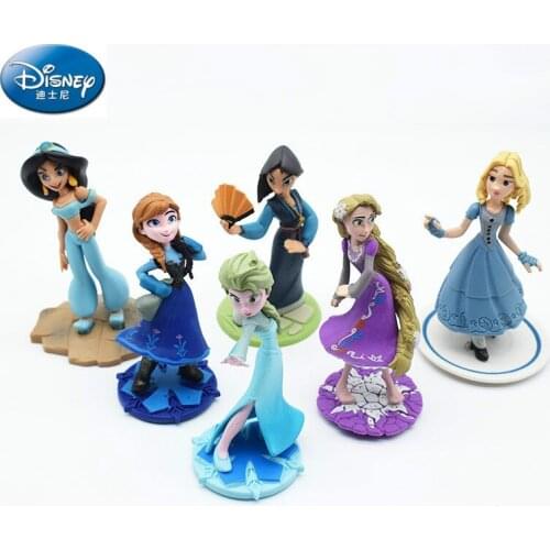 6pcs/set Disney Frozen Adventure Anna elsa Princess Doll Decoration Doll Toy action figure anime figure toys for children