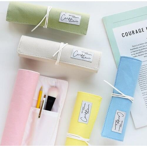 8PCS/LOT Enjoy pleasure in good time series simple fresh and lovely student stationery bag Pencil bag pen case