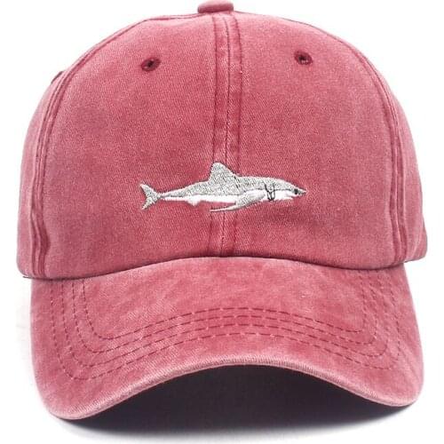 Snapback Embroidered Shark Baseball Caps Vintage Washed Men Outdoor Fishing Cap Cotton Casual Female Hat Dad Bone