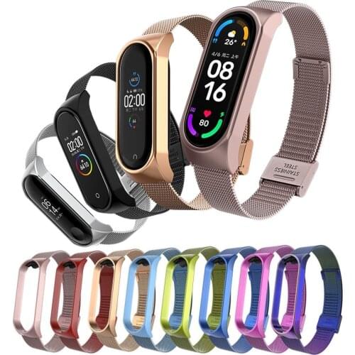Strap For Xiaomi Mi Band 3 4 5 6 Steel Strap Wrist Metal Bracelet Stainless Steel Wristbands