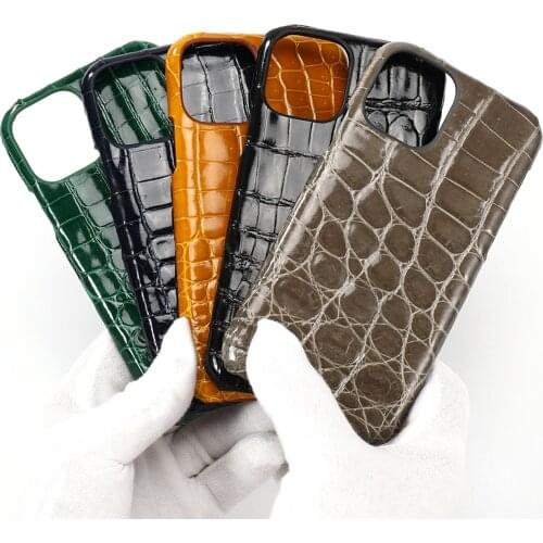 LANGSIDI Original Crocodile Leather Phone case For iphone 12 pro max 12 xs max 8 plus 11 pro max Luxury genuine leather covers