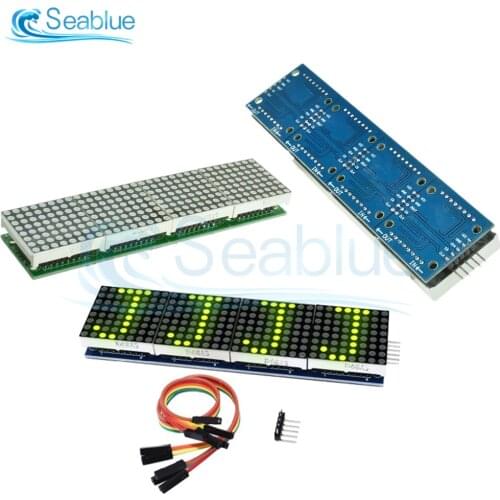 DC 5V MAX7219 LED Dot Matrix Module Microcontroller 4 in 1 Display Dot Matrix Module With 5 Pins Cable Line For Arduino