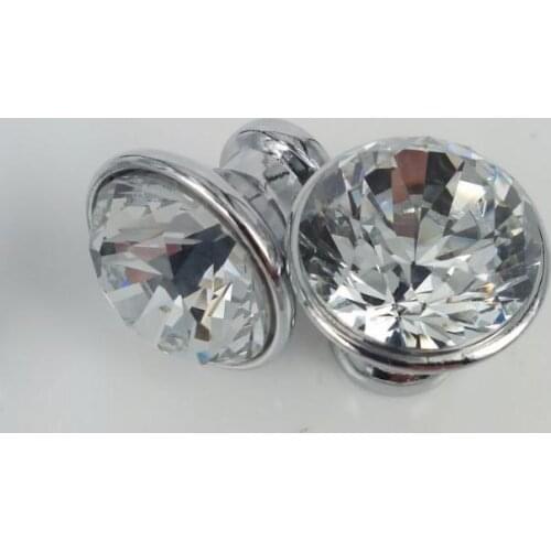 DHL free shipping Cabinet handle100PCS 20 MM crystal shake handshandle cabinet knobs and handles crystal pull closet handles