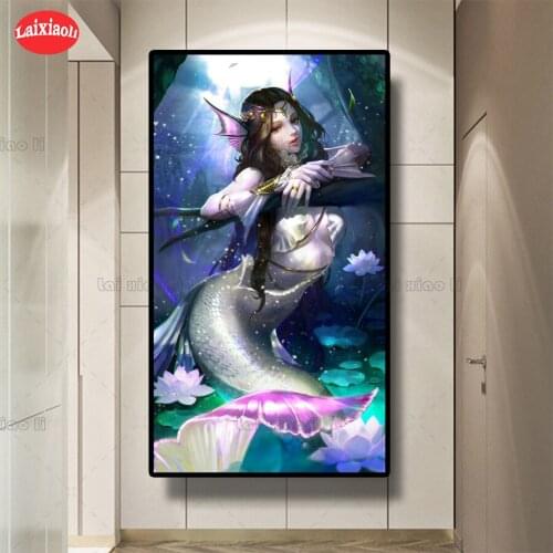 Diy diamond embroider Fantasy art, sexy mermaid fairyy diamond painting full square mosaic 5d picture of rhinestone