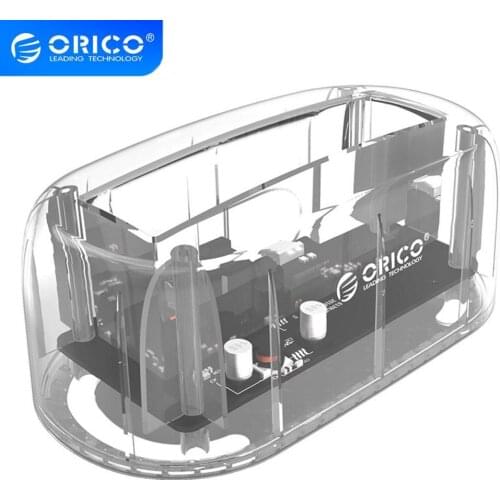 ORICO 6139U3 Transparent USB3.0 Type-B to 2.5/3.5 inch SATA HDD SSD Station Hard Disk Adapter HDD SSD Docking Station US/EU Plug