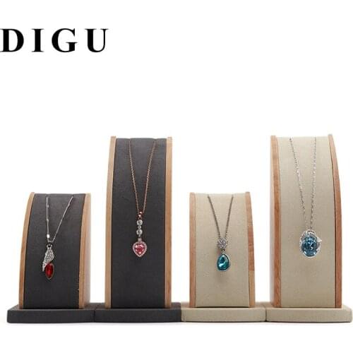 Curved Necklace Stand Pendant Jewelry Display Stand Counter Jewelry Solid Wood Display Props