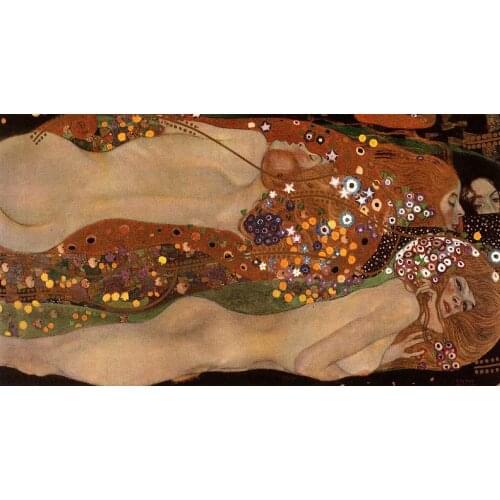 Handmade oil painting reproduction Water Snakes II by Gustav Klimt