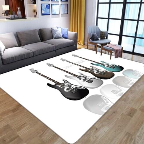 Creative 3D Guitar print carpets soft Flannel kids non-slip Large play area rugs bedside sofa home Living Room Bedroom floor mat