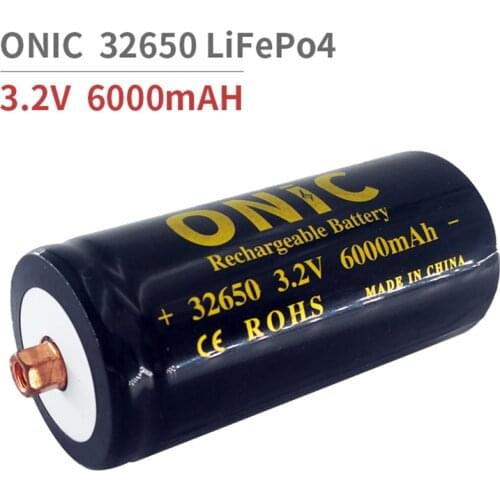 ONIC 32650 3.2v 6000mAh LiFePo4 Rechargeable Battery Lithium Iron Phosphate Power Batteries with Screw