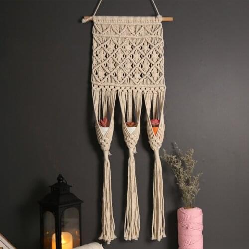 Macrame hanging planter plant hanger air plant holder flower hanging pot hanging basket geometric decor garden decoration