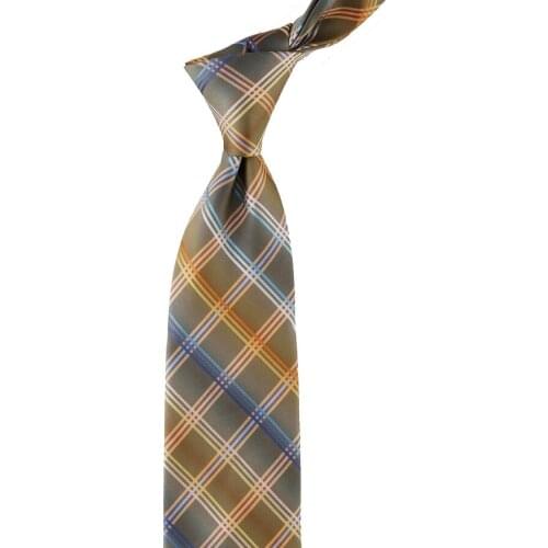 Miculi Style Green Plaid Pattern Italian Silk Tie İK815
