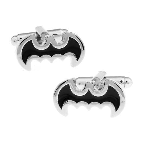 Men Gift Batmen Cufflinks Wholesale&retail Black Color Copper Material Novelty Superheroes Design