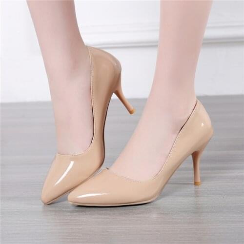 New Sexy High Heels Stiletto Womens Shoes Patent Leather Thin Heel Pointed Toe Pumps size 32 33