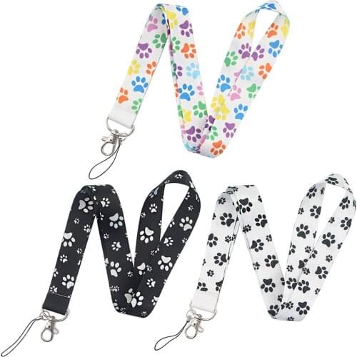 P5816 Cute Dog Footprints Lanyards for Key Neck Strap For Card Badge Gym Key Chain Lanyard Key Holder DIY Hang Rope Keychain
