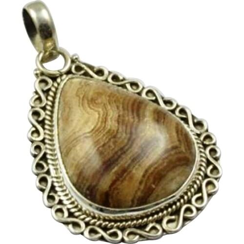 Lovegem Nature Picture Jasper Pendant 925 Sterling Silver, 41.3 mm, MHBAP4884