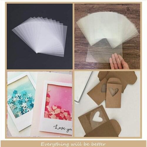 50Pcs 4.3X6.3Inch Clear Plastic Window Sheets for Shaker Cards Making Photo Album Combined Double-Sided Adhesive Foam Strips Diy