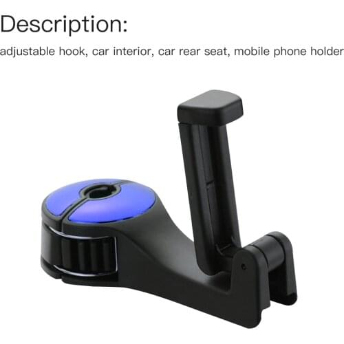 Adjustable Mobile Stand Car Phone Holder Car Headrest Hooks Fastener Seat Back Hanger Clips For Bag Handbag Houseware