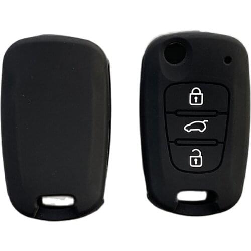 Silicone car Key cover case for Hyundai i30 i40 IX25 Creta IX35 HB20 Solaris Elantra Accent for Kia K2 K5 Rio Sportage car key