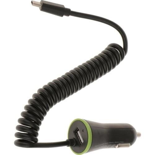 5V 2.1A Type-C USB Port Spring Line Car Rapid Charger Adapter Power Support