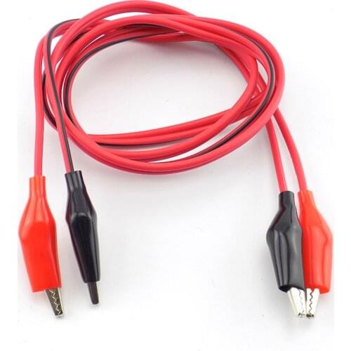 1M Alligator Clips Test Lead Double Head Crocodile Clip Roach Electrical DIY Clip Test Lead Jumper Wire Clips Crocodile Cable