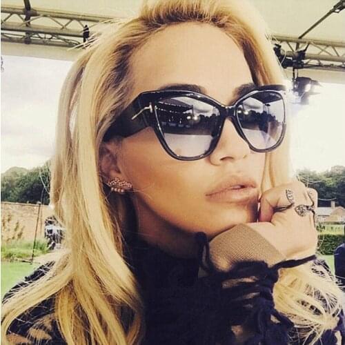 2019 Tom oversized Sun Glasses Coating Sunglass Gafas De Sol Cat Eye Sunglasses Women Brand Designer Vintage Oculos Feminin UV40