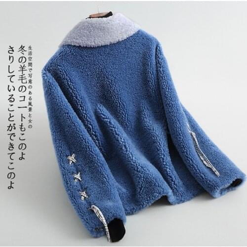 Coat Fur Real Winter Jacket Women Sheep Shearling 100% Wool Coat Female Jacket Korean Outwear Manteau Femme YS868527