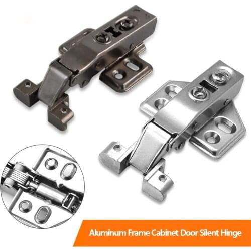 1Pcs Full Size 304 Stainless Steel Hydraulic Hinge Pure Copper Damper Buffer Cabinet Cupboard Door Hinges Furniture Hardware