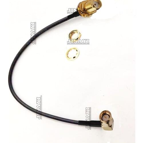 10pc 8'' SMA Right Angle Male to SMA Female Jack RF Pigtail Coaxial Jumper Antenna Cable RG174 20cm