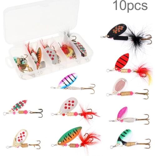 10pcs/lot Metal Spinner Lure 3g-7g Wobbler Fishing Spoon Baits Spinnerbait Artificial with Box Fishing Tackle hard Bait