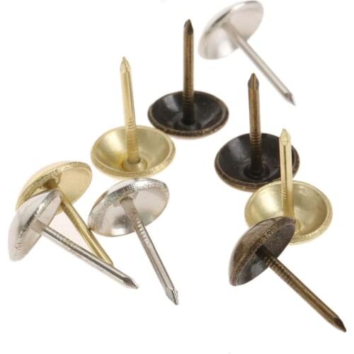100pcs 11x17mm Vintage Bronze Upholstery Nail Tack Stud for Wood Furniture Décor Iron tachas Furnitures Upholstery Tacks Stud
