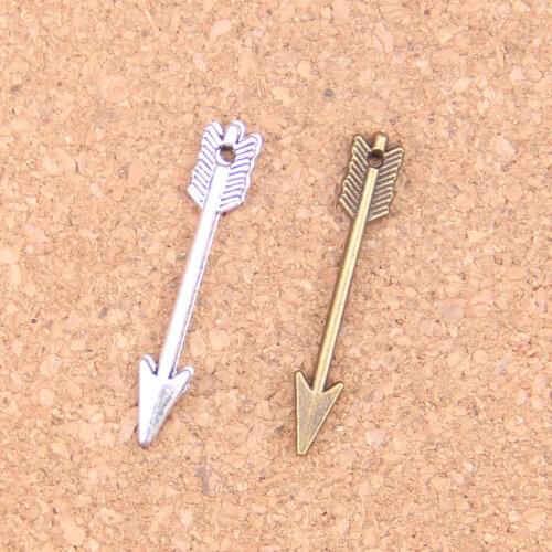 192pcs Charms arrow 30mm Antique Pendants,Vintage Tibetan Silver Jewelry,DIY for bracelet necklace
