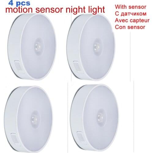 2-6pcs Garden Motion Sensor indoor Lighting Decoration Security Wireless usb charged led cabinet lamp night light warm white co