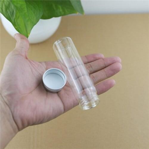 24pcs/lot 30*100mm 50ml Mini Glass Bottles Aluminum CapsGlass Jars Vials Transparent Glass Containers Cute Small Bottles
