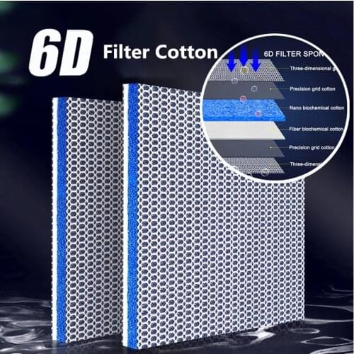6Layers Fish Tank Filter Sponge 6D Thicken High-density No Glue Foam Biochemical Cotton Aquarium Filtration Accessories