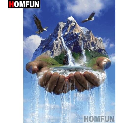 HOMFUN Full Square/Round Drill 5D DIY Diamond Painting "Hand waterfall" Embroidery Cross Stitch 5D Home Decor Gift A07812