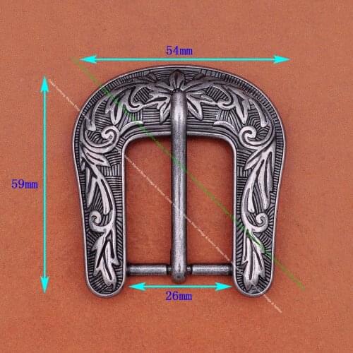 Antique Silver Western Flower Engraved Prong Pin Tongue Handcraft Saddle Tack Belt Buckle Replacement Fits 1 Inches