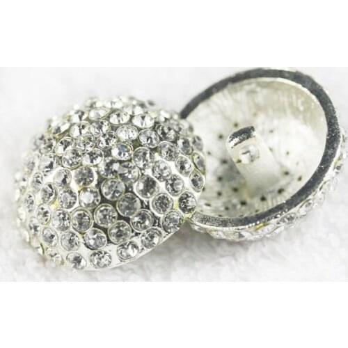 Free shipping 10pcs/lot Silver white Coat sweater rhinestone buttons high-grade metal mink button black suit clothing buttons