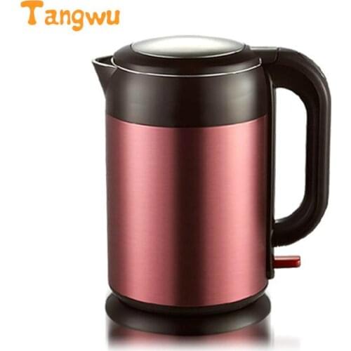 Free shipping Electric kettle automatic power off double layer heat insulation 304 stainless steel