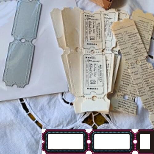 Metal Cutting die Cut Lottery Ticket Strip Gift Coupon Scrapbook Paper Craft Handmade Card Album Punch Art Cutter Die