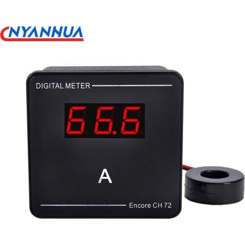 Digital Display Ammeter AC50-500V AC1-140A With Current Transformer 72*72*32mm Amperemeter Amperimeter