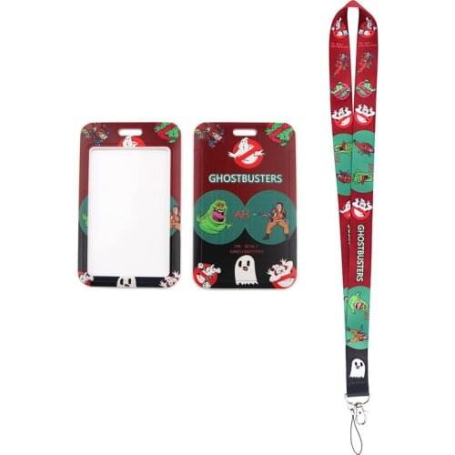 24pcs/lot MD550 DMLSKY Cartoon Horror Ghost Card Holder ID Holder Bus Card Holder Staff Card With Lanyard
