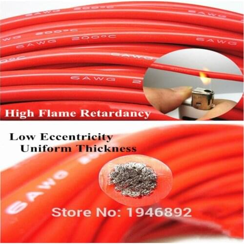 5 meters 16.4ft 10AWG Flexible Rubber Silicone Wire Tinned copper line DIY Electronic cable 2 colors to choose from