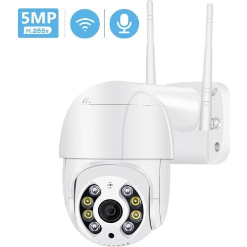 5MP Auto-tracking PTZ IP Camera WiFi Outdoor Ai Detection Alert 1080P CCTV Camera Color IR Light Audio Video Surveillance WiFi C